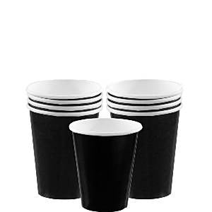 Black Cups - 266ml Paper Party Cups - Craftwear Party