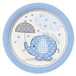 Umbrellaphants Blue Paper Plates 17cm