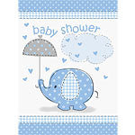 Umbrellaphants Blue Party Invitation Cards