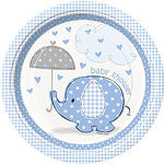 Umbrellaphants Blue Party Paper Plates 23cm