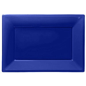 Royal Blue Serving Platters - 23cm x 32cm Plastic