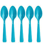 Turquoise Plastic Spoons