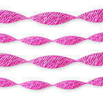 Pink Zebra Crepe Paper Streamer - 24m