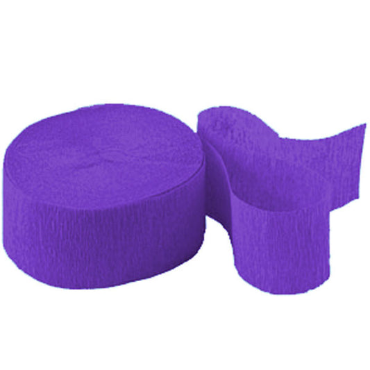 Purple Crepe Paper Streamer - 24m