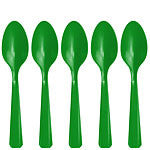 Green Plastic Spoons