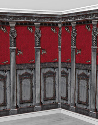 Gothic Mansion Scene Setter - 12m Halloween Decoration