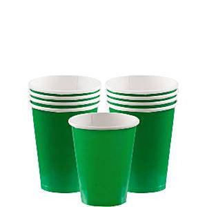 Green Cups - 266ml Paper Party Cups