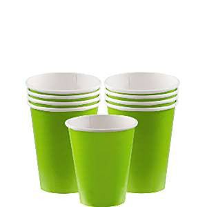 Lime Green Cups - 266ml Paper Party Cups