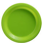 Lime Green Plates - 23cm Plastic Party Plates