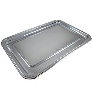 Silver Plastic Rectangular Platters - 46cm