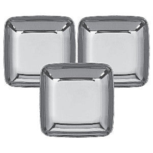 Silver Plastic Mini Plates - 6cm