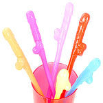 Neon Willy Sipper Straws - 18cm - Hen Party Accessories