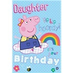 Peppa Pig Daughter Glittery Birthday Card