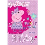 Peppa Pig Granddaughter Glittery Birthday Card