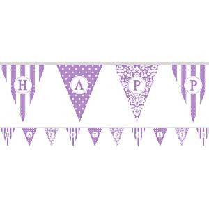 Personalise It Paper Pennant Banner - Lilac - Paper 7.9m