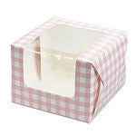 Pink Gingham Individual Cupcake Box