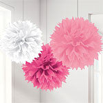 Pink Mix Pom Pom Decorations - 40cm