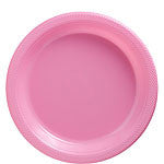 Baby Pink Plates - 23cm Plastic Party Plates - Craftwear Party
