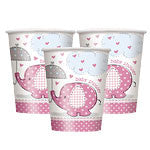 Umbrellaphants Pink Party Paper Cups 9oz