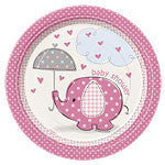 Umbrellaphants Pink Paper Dessert Plates 17cm