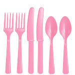 Baby Pink Plastic Cutlery - Assorted Party Pack - Craftwear Party