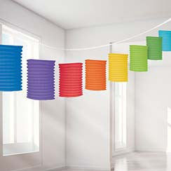 Rainbow Paper Lantern Garland Decoration - 3.7m