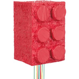 Red Building Block 3D Pull Piñata