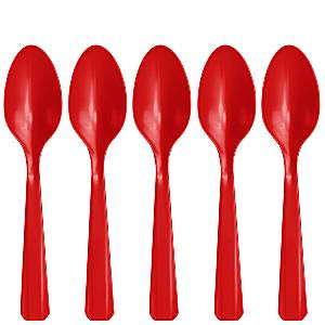 Red Plastic Spoons