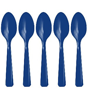 Royal Blue Plastic Spoons