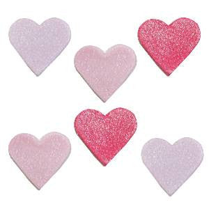 Shimmer Heart Sugar Toppers - Cake Decorations