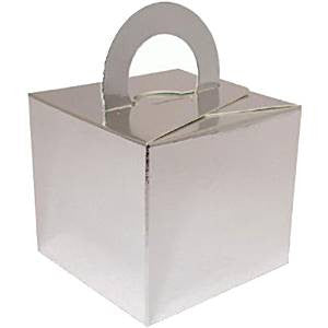 Silver Cube Balloon Weight/Favour Boxes - 6.5cm