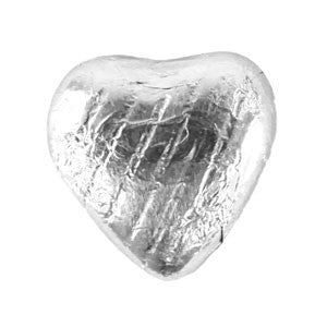Bulk Pack Of Silver Chocolate Hearts - 500g - Craftwear Party