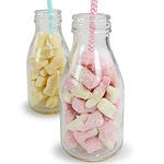 Glass School Milk Bottles - Sweet Jars