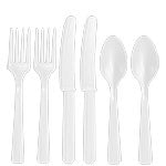 White Plastic Cutlery - Assorted Party Pack