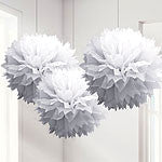 White Pom Pom Decorations - 40cm